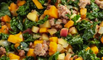 BUTTERNUT SQUASH AND APPLE HASH WITH SAUSAGE